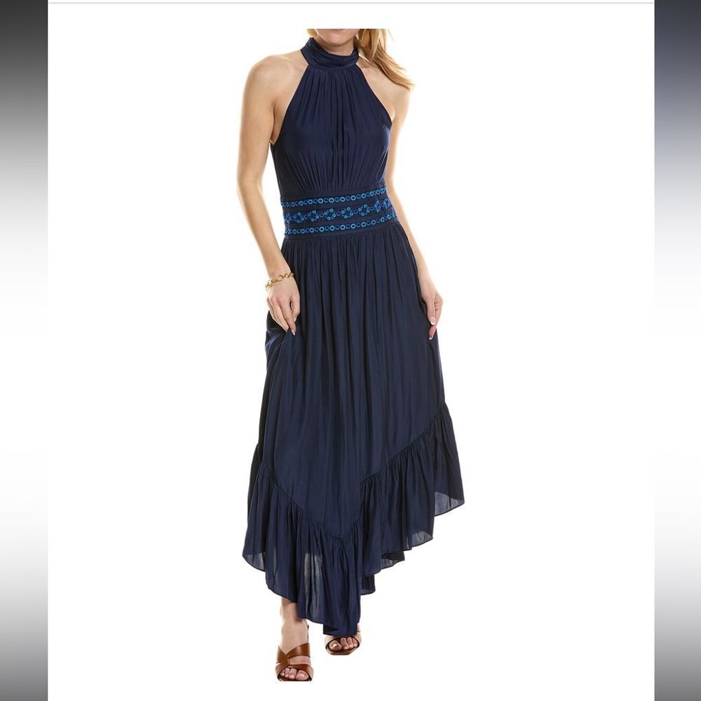 Ramy Brook Navy Halter Maxi Dress